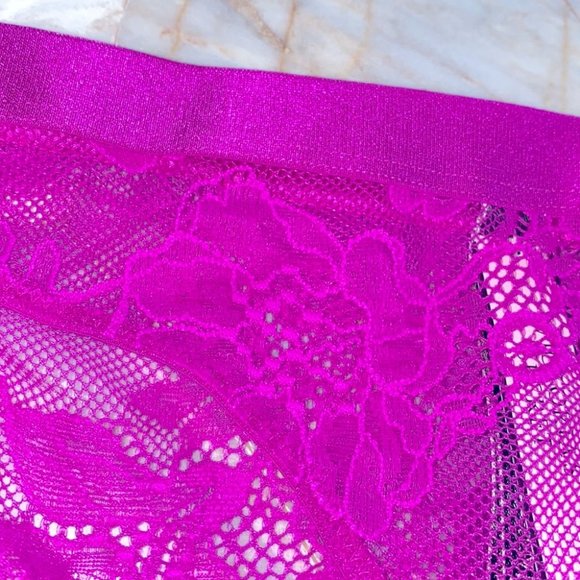 NWT XL Victoria’s Secret Fuchsia Shine Strap Thong X-Large - Picture 7 of 9